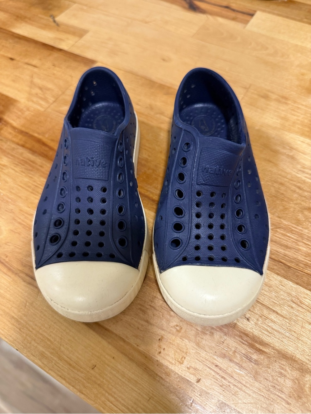 Native Kids Slip-On Water Shoes in Navy and White
